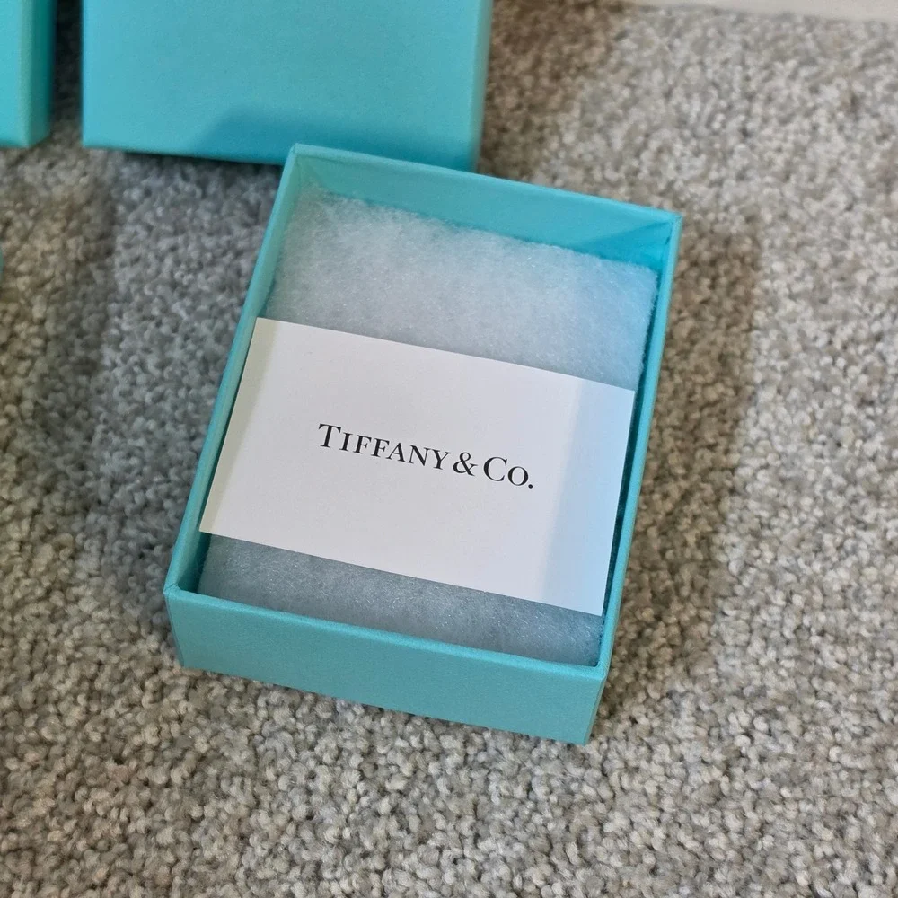 Tiffany & Co Blue Jewelry Box and Pouch Set of 2 Authentic Packaging